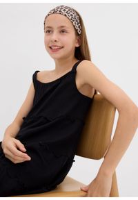 bonprix - Sukienka na ramiączkach z czystej bawełny organicznej. Kolor: czarny. Materiał: bawełna. Długość rękawa: na ramiączkach. Sezon: lato #3
