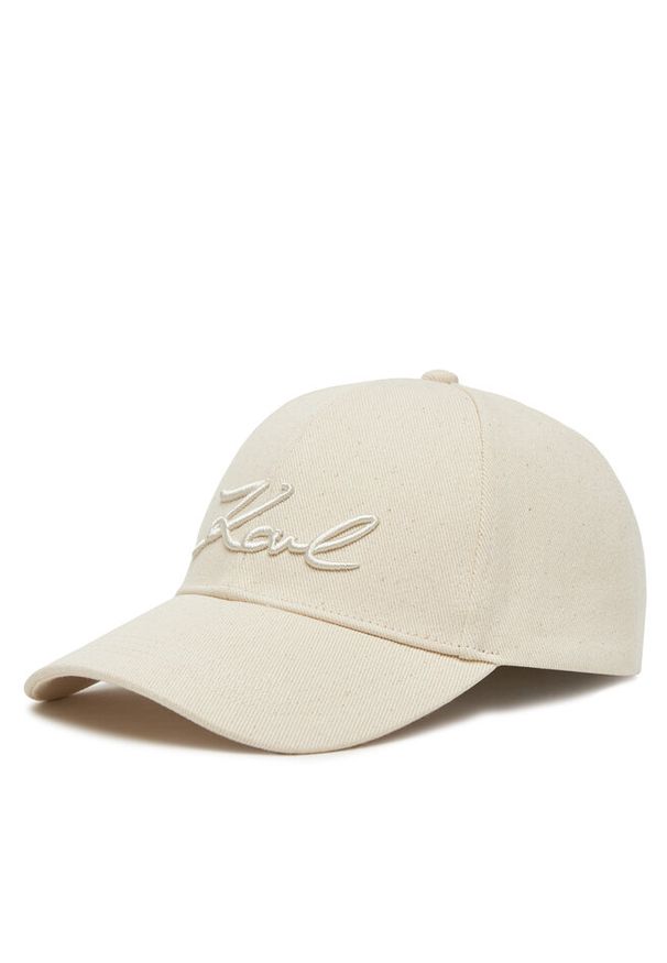 Karl Lagerfeld - Czapka z daszkiem KARL LAGERFELD. Kolor: kremowy