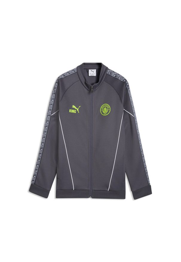 Puma - Młodzieżowa kurtka Manchester City KING Anthem PUMA. Kolor: szary, wielokolorowy, zielony. Sport: bieganie