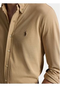 Polo Ralph Lauren Koszula 710654408503 Beżowy ciemny Regular Fit. Typ kołnierza: polo. Kolor: beżowy. Materiał: bawełna #3