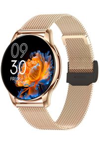Smartwatch damski Rubicon -Asturia- - AMOLED rozmowy BT tętno SpO IP67 złoty. Rodzaj zegarka: smartwatch. Kolor: złoty