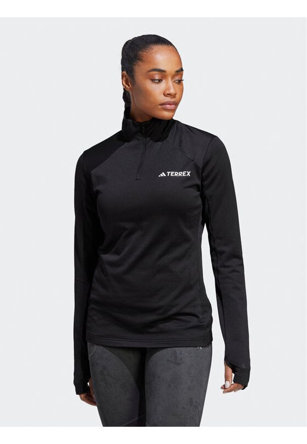 Adidas - adidas Bluza Terrex Multi 1/2 Zip Fleece Sweatshirt HT9525 Czarny Slim Fit. Kolor: czarny. Materiał: syntetyk