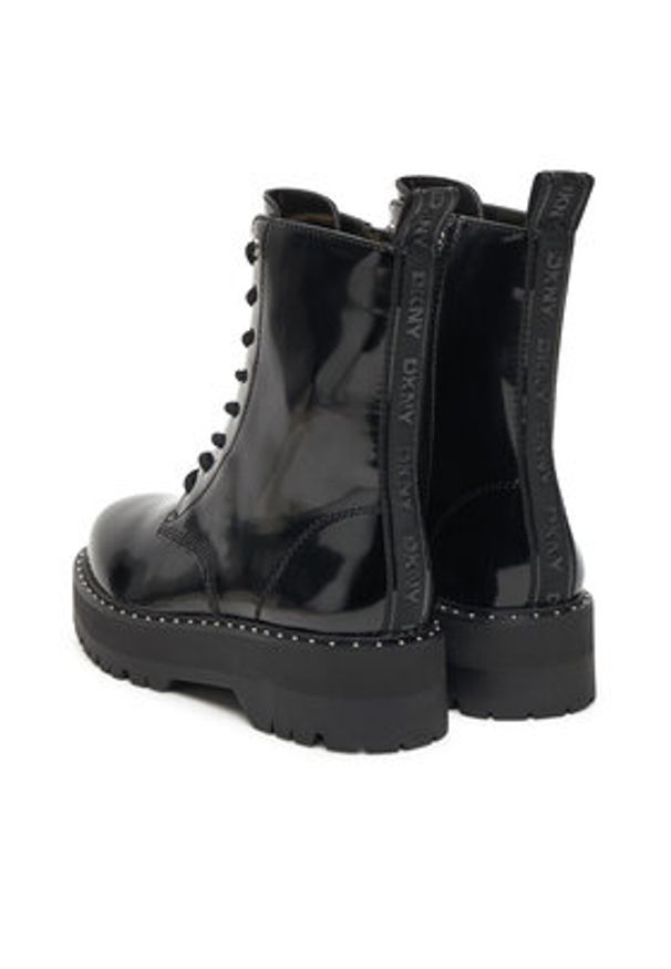 DKNY Trzewiki Batu Studs-Lace Up K4566972 Czarny. Kolor: czarny. Materiał: skóra