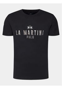 La Martina T-Shirt YMR322 JS206 Czarny Regular Fit. Kolor: czarny. Materiał: bawełna #1