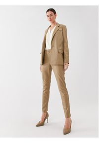 TwinSet - TWINSET Marynarka 232TP2901 Beżowy Regular Fit. Kolor: beżowy. Materiał: skóra