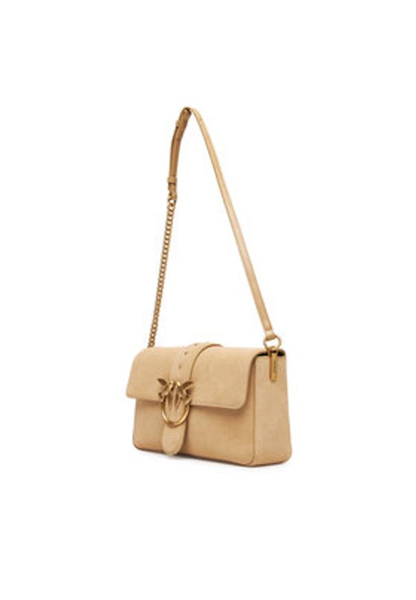 Pinko - PINKO Torebka Love One Classic Slouchy Fl PE 25 PLTT 104524 A2CC Beżowy. Kolor: beżowy. Materiał: skórzane, zamszowe