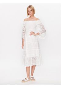 Iconique Sukienka letnia IC23 018 Biały Regular Fit. Kolor: biały. Materiał: bawełna. Sezon: lato