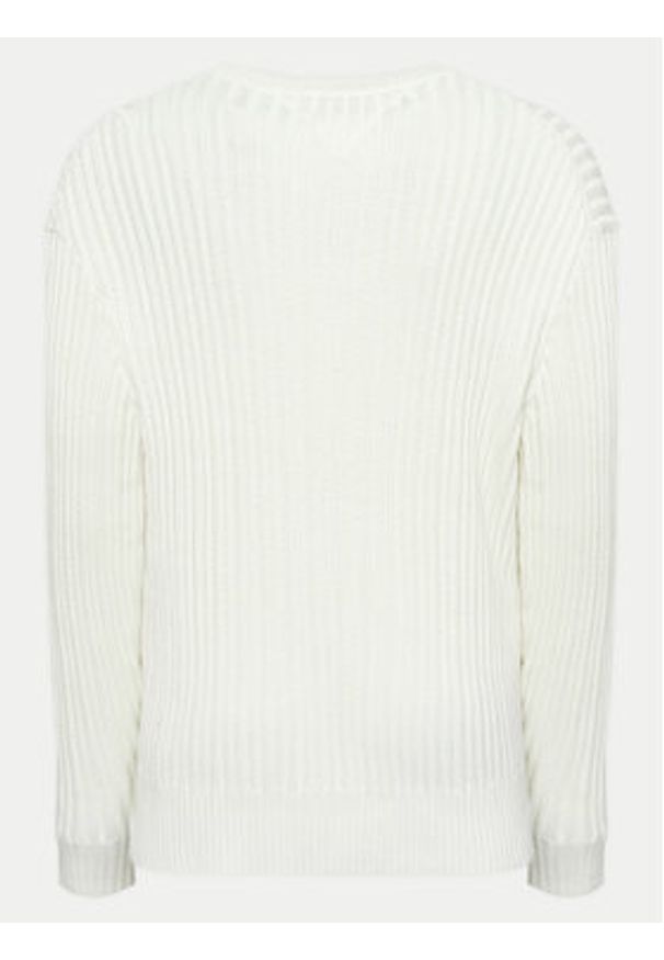 TOMMY HILFIGER - Tommy Hilfiger Sweter MW0MW37246 Écru Regular Fit. Materiał: bawełna