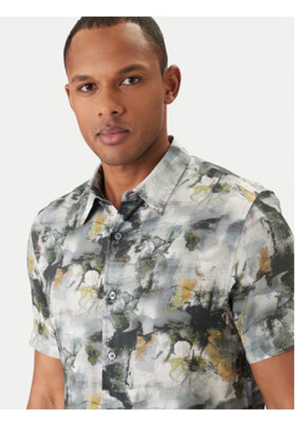 Guess Koszula M6GH65 W1916 Szary Regular Fit. Kolor: szary. Materiał: wiskoza