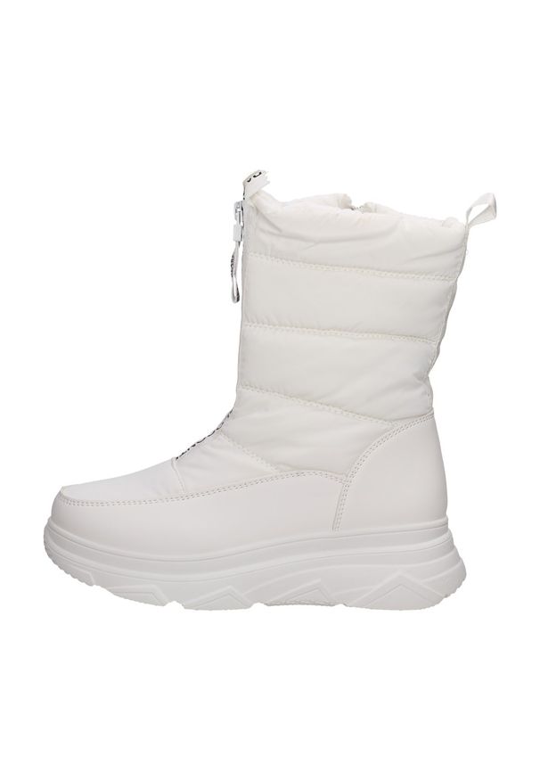 Białe śniegowce damskie zimowe POTOCKI 16064. Kolor: biały. Materiał: skóra. Sezon: zima