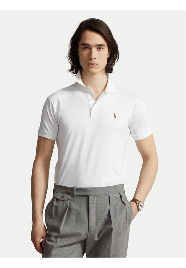 Polo Ralph Lauren Polo 710685514001 Biały Slim Fit. Typ kołnierza: polo. Kolor: biały. Materiał: bawełna