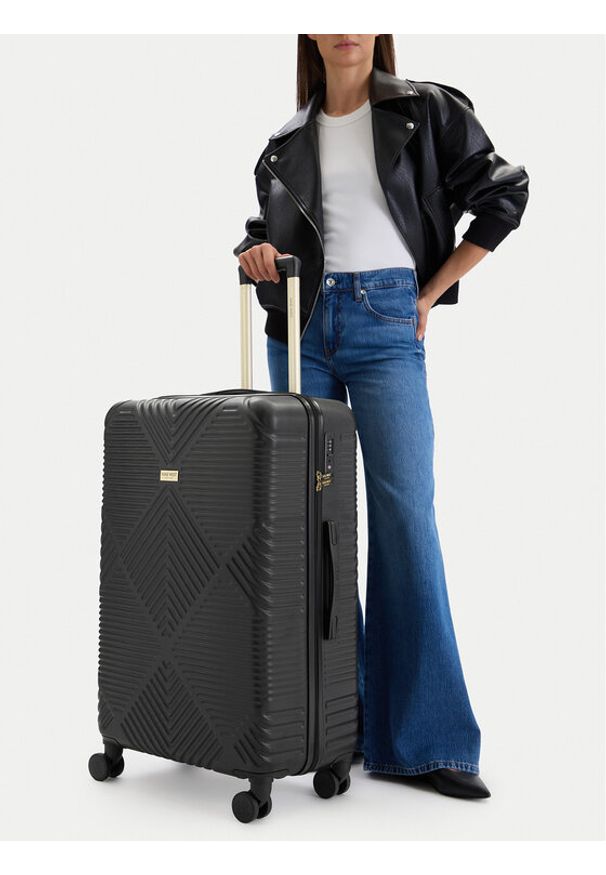Nine West Walizka duża CEO-NW-L-001-09 BLACK Czarny. Kolor: czarny