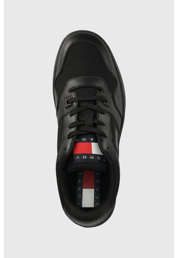 Tommy Jeans sneakersy Mix Basket kolor czarny. Nosek buta: okrągły. Zapięcie: sznurówki. Kolor: czarny. Materiał: poliester, guma