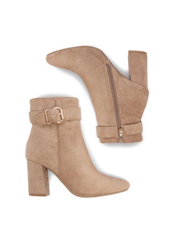 DeeZee Botki HX18052A-61 Beżowy. Kolor: beżowy. Materiał: materiał