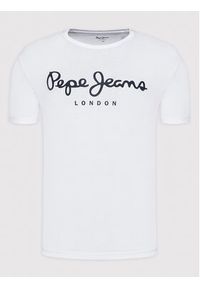 Pepe Jeans T-Shirt Original PM508210 Biały Slim Fit. Kolor: biały. Materiał: bawełna