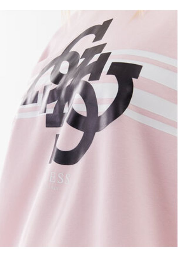 Guess Bluza V3YQ17 KBV71 Różowy Regular Fit. Kolor: różowy. Materiał: bawełna
