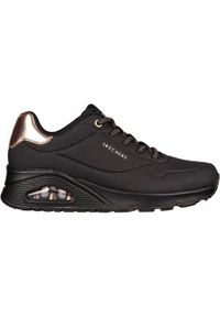 skechers - Buty do chodzenia damskie Skechers Uno Shimmer Away. Kolor: czarny. Materiał: guma, materiał, tkanina, syntetyk. Sport: turystyka piesza