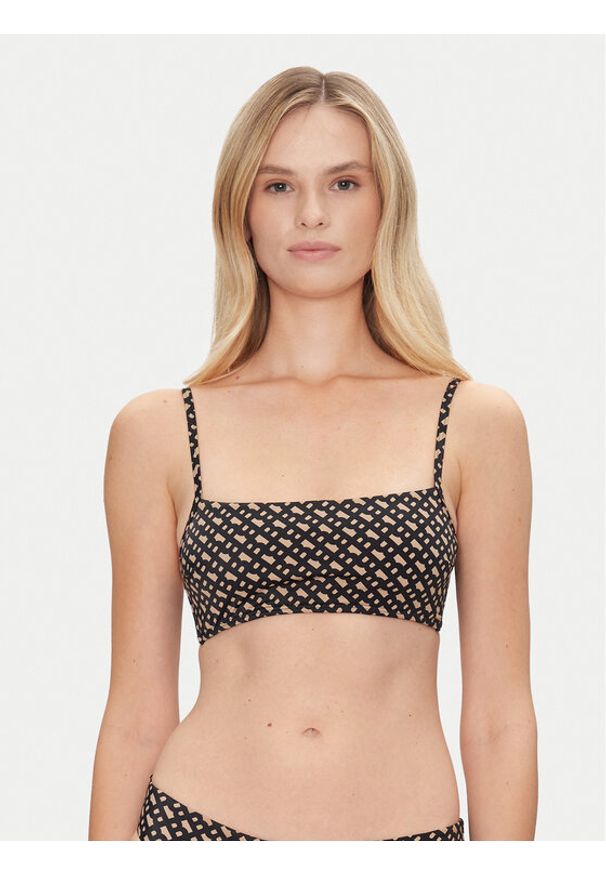 BOSS Góra od bikini Bb Monogram 50535267 Czarny Regular Fit. Kolor: czarny. Materiał: syntetyk