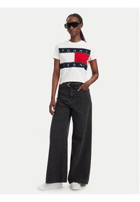 Tommy Jeans T-Shirt Flag DW0DW22818 Biały Regular Fit. Kolor: biały. Materiał: bawełna #2