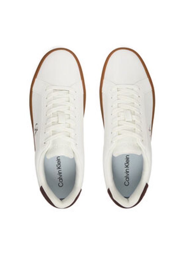 Calvin Klein Sneakersy Classic Cupsole Laceup Lth YM0YM01435 Biały. Kolor: biały. Materiał: skóra