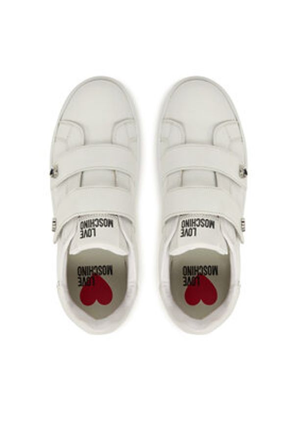 Love Moschino - LOVE MOSCHINO Sneakersy JA15325G0NIA610B Biały. Kolor: biały. Materiał: skóra