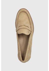 Lauren Ralph Lauren mokasyny zamszowe Wren damskie kolor beżowy na płaskim obcasie 802912324001. Kolor: beżowy. Materiał: zamsz. Obcas: na obcasie. Wysokość obcasa: niski #5