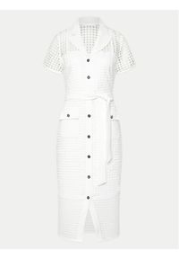 DKNY Sukienka koszulowa DD4AH552 Écru Regular Fit. Materiał: syntetyk. Typ sukienki: koszulowe #1