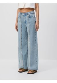 Reserved - Jeansy straight z przeszyciami - niebieski. Kolor: niebieski #1