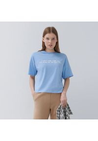 House - Koszulka I Can't Talk - Niebieski. Kolor: niebieski
