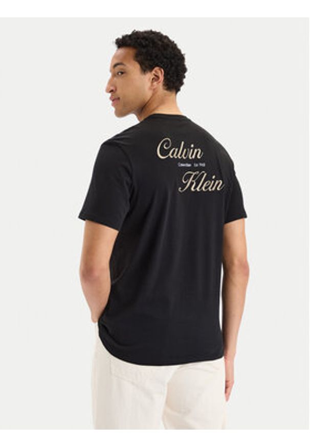 Calvin Klein Jeans T-Shirt SS 30s EU LV04RG804G Czarny Regular Fit. Kolor: czarny. Materiał: bawełna