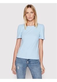 Vero Moda T-Shirt Natasha 10264993 Błękitny Regular Fit. Kolor: niebieski. Materiał: bawełna