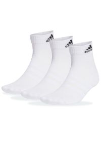Adidas - Skarpety adidas Sportswear Cushioned Sportswear Ankle Socks 3 Pairs HT3441 - białe. Kolor: biały. Materiał: elastan, bawełna, materiał, nylon, poliester. Wzór: napisy, aplikacja