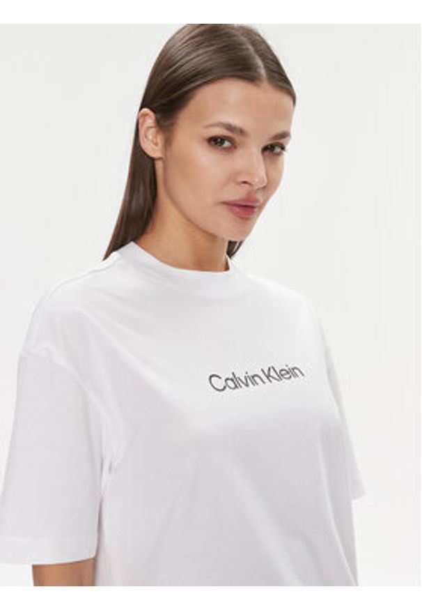 Calvin Klein T-Shirt Hero Logo Oversized T Shirt K20K206778 Biały Regular Fit. Kolor: biały. Materiał: bawełna