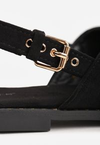 Renee - Czarne Sandały VICES z Imitacji Zamszu ze Skrzyżowanymi Paskami Fontalla. Okazja: na co dzień. Zapięcie: pasek. Kolor: czarny. Materiał: zamsz. Wzór: paski. Sezon: lato. Styl: casual, elegancki #5