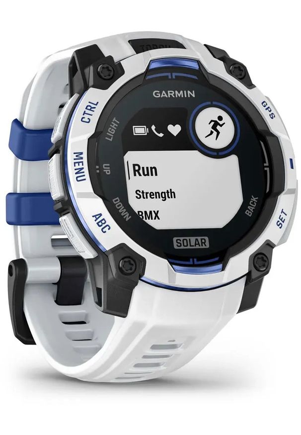 GARMIN - Zegarek sportowy Garmin Instinct 3 Solar - 45mm Biały (010-02934-03). Kolor: biały. Styl: sportowy