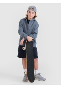 4f - 4F Bluza dresowa rozpinana z kapturem chłopięca - szara 164 (13-14 lat). Okazja: na co dzień. Typ kołnierza: kaptur. Kolor: szary. Materiał: dresówka. Wzór: gładki, ze splotem. Sezon: lato. Styl: casual, sportowy #2