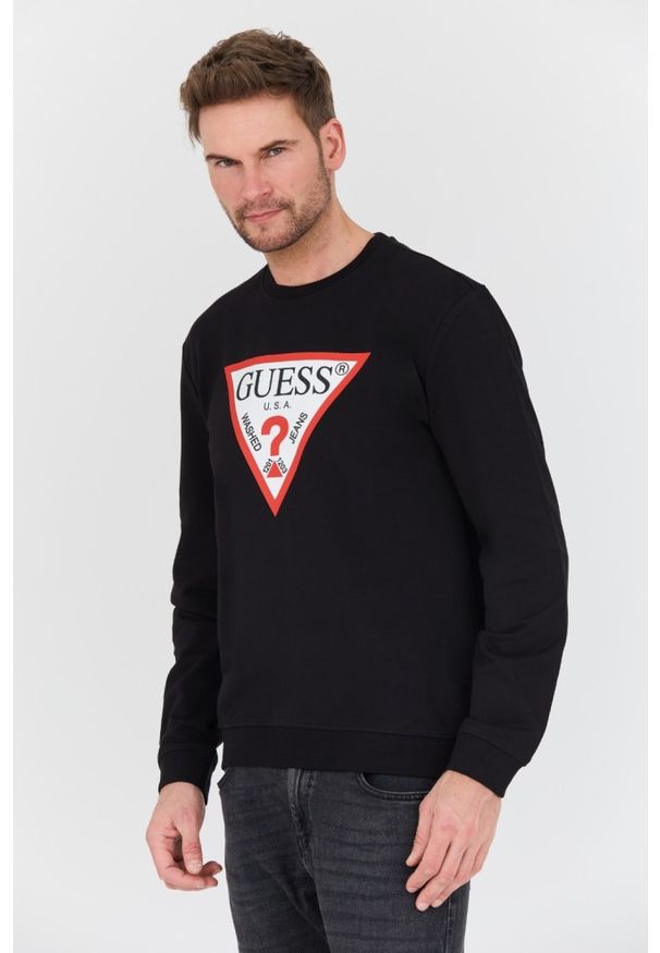 Guess - GUESS Czarna męska bluza Audley, Rozmiar XXL. Kolor: czarny