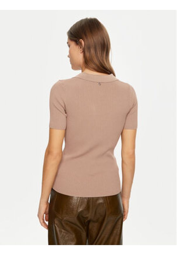 Guess Sweter W5RR25 Z2U00 Beżowy Regular Fit. Kolor: beżowy. Materiał: wiskoza
