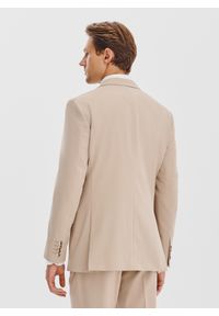 Pako Lorente - PAKO LORENTE - Gładki beżowy garnitur męski. Kolor: beżowy. Materiał: poliester, elastan, wiskoza. Wzór: gładki #4