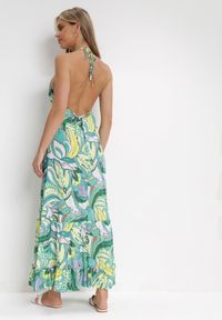 Born2be - Zielona Sukienka Hyriope. Kolor: zielony. Materiał: wiskoza. Długość rękawa: bez rękawów. Wzór: nadruk. Sezon: lato. Długość: maxi #6