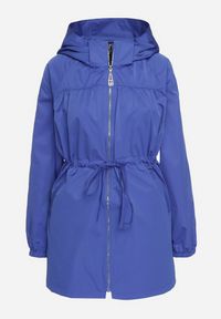 Born2be - Niebieska Kurtka Parka Ściągana w Pasie Troczkami Nevishia. Kolor: niebieski. Materiał: jeans. Styl: elegancki #9
