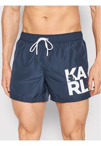 Karl Lagerfeld - KARL LAGERFELD Szorty kąpielowe Carry Over KL22MBS08 Granatowy Regular Fit. Kolor: niebieski. Materiał: syntetyk #1
