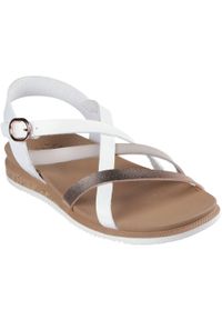 skechers - Sandały Skechers Desert Kiss Low - Pe, Kobiety. Okazja: na co dzień. Kolor: biały. Materiał: syntetyk, materiał