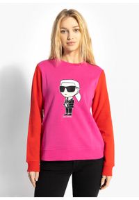 Karl Lagerfeld - Bluza damska KARL LAGERFELD IKONIK 2.0 KARL SWEATSHIRT. Typ kołnierza: dekolt w karo. Kolor: różowy. Sport: turystyka piesza #1