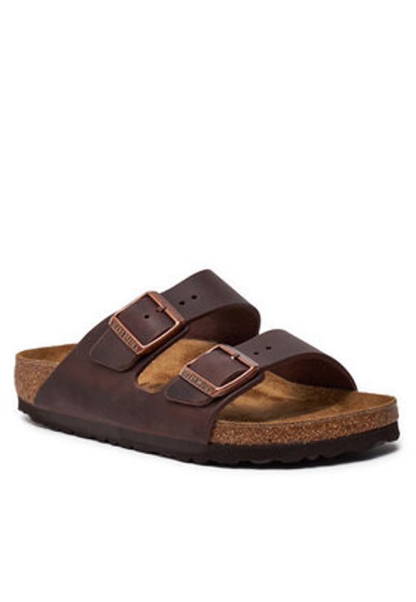 Birkenstock Klapki Arizona 0052533 Brązowy. Kolor: brązowy. Materiał: skóra