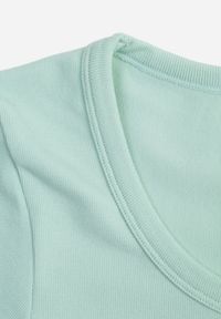 Renee - Jasnozielony Krótki T-shirt Basic z Okrągłym Dekoltem Gresalor. Okazja: na co dzień. Kolor: zielony. Materiał: jeans, zamsz. Długość: krótkie. Styl: klasyczny, casual #5
