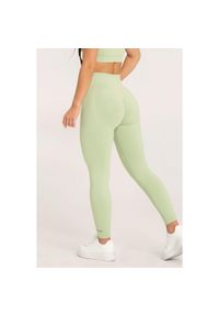 GYM GLAMOUR - Legginsy fitness damskie Gym Glamour push up 2.0. Kolor: zielony, wielokolorowy, żółty. Sport: fitness