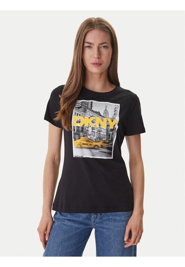 DKNY T-Shirt DJ6T1749 Czarny Regular Fit. Kolor: czarny. Materiał: bawełna