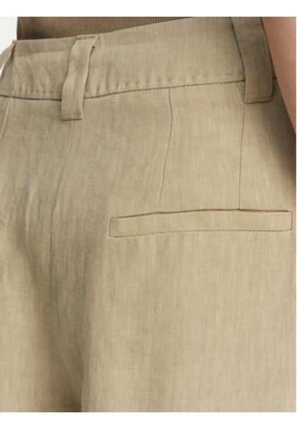 Marella Spodnie palazzo Zama 2513131132200 Khaki Regular Fit. Kolor: brązowy. Materiał: len