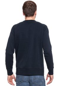 Mustang - MUSTANG BLUZA Rubberprint Sweat DARK SAPPHIRE 1006373 4136. Kolor: niebieski. Wzór: nadruk #4